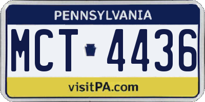 PA license plate MCT4436