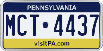 PA license plate MCT4437