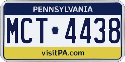 PA license plate MCT4438