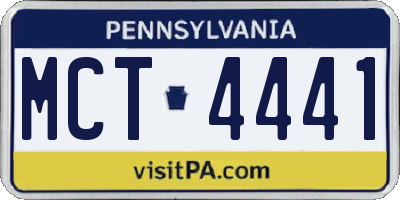 PA license plate MCT4441