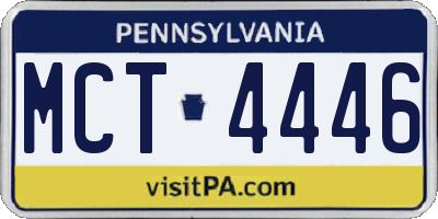 PA license plate MCT4446