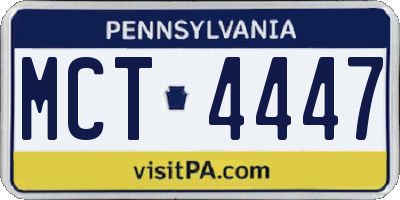 PA license plate MCT4447