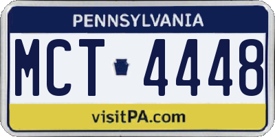 PA license plate MCT4448
