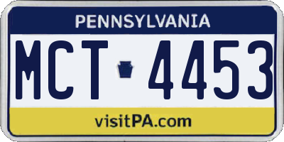 PA license plate MCT4453