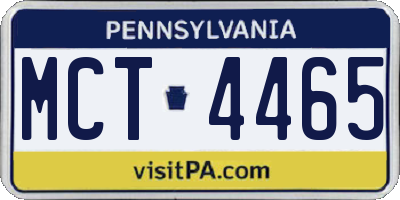 PA license plate MCT4465