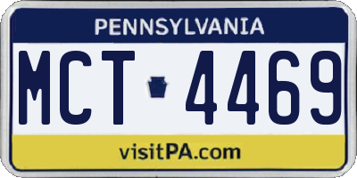 PA license plate MCT4469