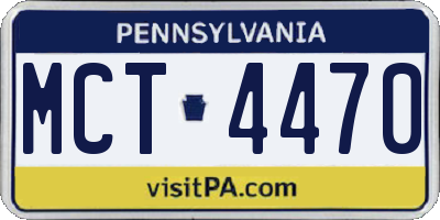 PA license plate MCT4470