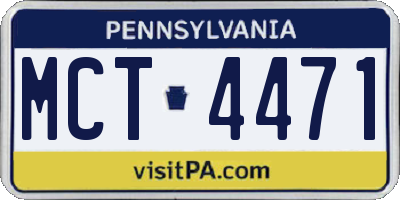 PA license plate MCT4471
