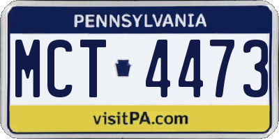 PA license plate MCT4473