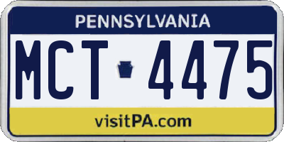 PA license plate MCT4475