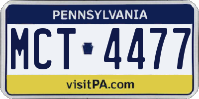 PA license plate MCT4477