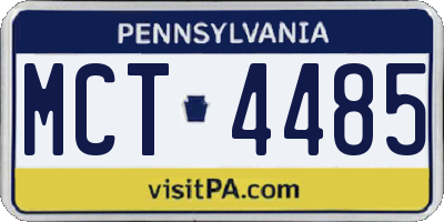 PA license plate MCT4485