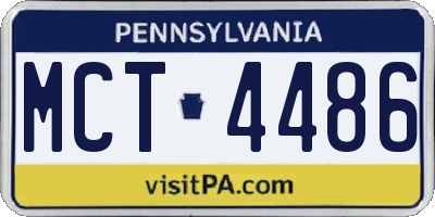 PA license plate MCT4486