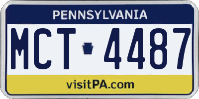 PA license plate MCT4487