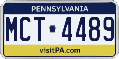 PA license plate MCT4489