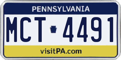 PA license plate MCT4491