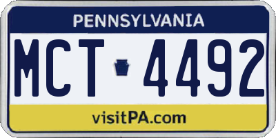 PA license plate MCT4492