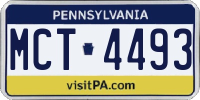 PA license plate MCT4493