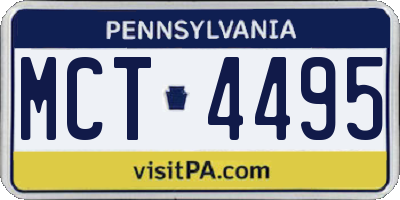 PA license plate MCT4495
