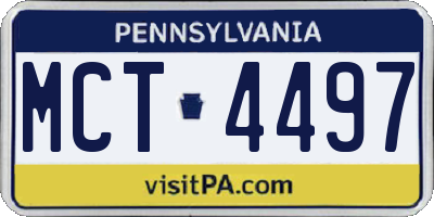 PA license plate MCT4497