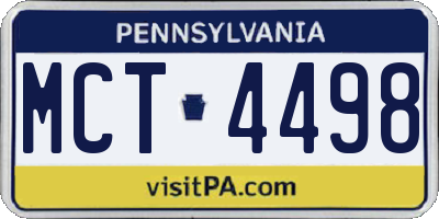PA license plate MCT4498