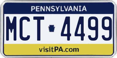 PA license plate MCT4499