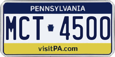 PA license plate MCT4500