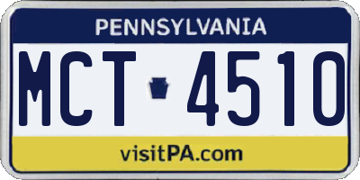 PA license plate MCT4510