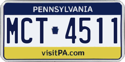 PA license plate MCT4511