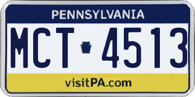 PA license plate MCT4513