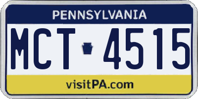PA license plate MCT4515