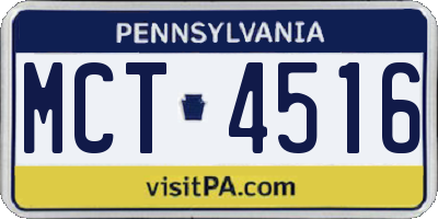 PA license plate MCT4516