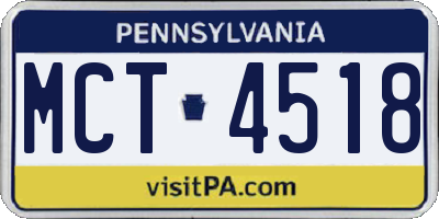 PA license plate MCT4518