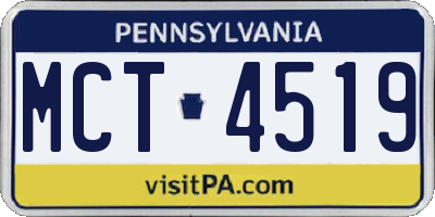 PA license plate MCT4519
