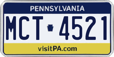 PA license plate MCT4521
