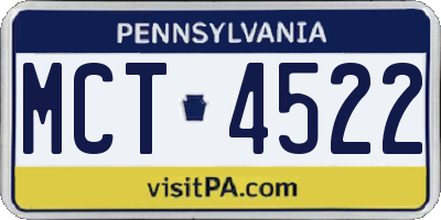 PA license plate MCT4522