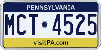 PA license plate MCT4525