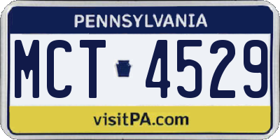 PA license plate MCT4529
