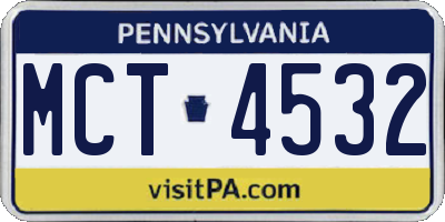 PA license plate MCT4532