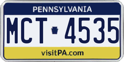 PA license plate MCT4535