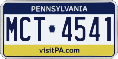 PA license plate MCT4541