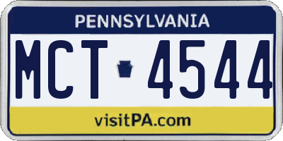 PA license plate MCT4544