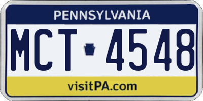 PA license plate MCT4548