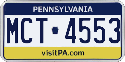 PA license plate MCT4553