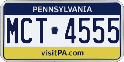 PA license plate MCT4555