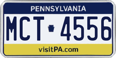 PA license plate MCT4556