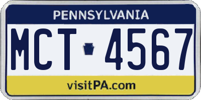 PA license plate MCT4567