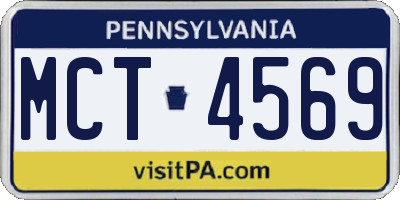 PA license plate MCT4569