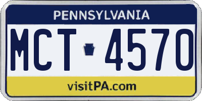 PA license plate MCT4570