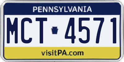 PA license plate MCT4571